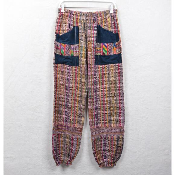 Colorful Woven Baggy Jogger Pants Pockets Boho Hippie Gypsy Yoga One SIze - Picture 1 of 5
